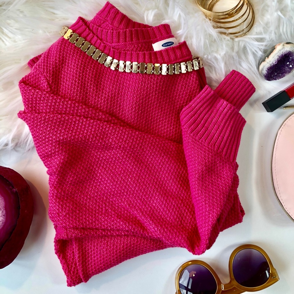 Old Navy Pink Chunky Knit Sweater - Size XL (EUC)